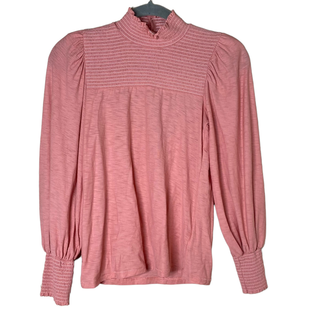 Nation Pink Zahara Feme Mock Neck Tee sz XS